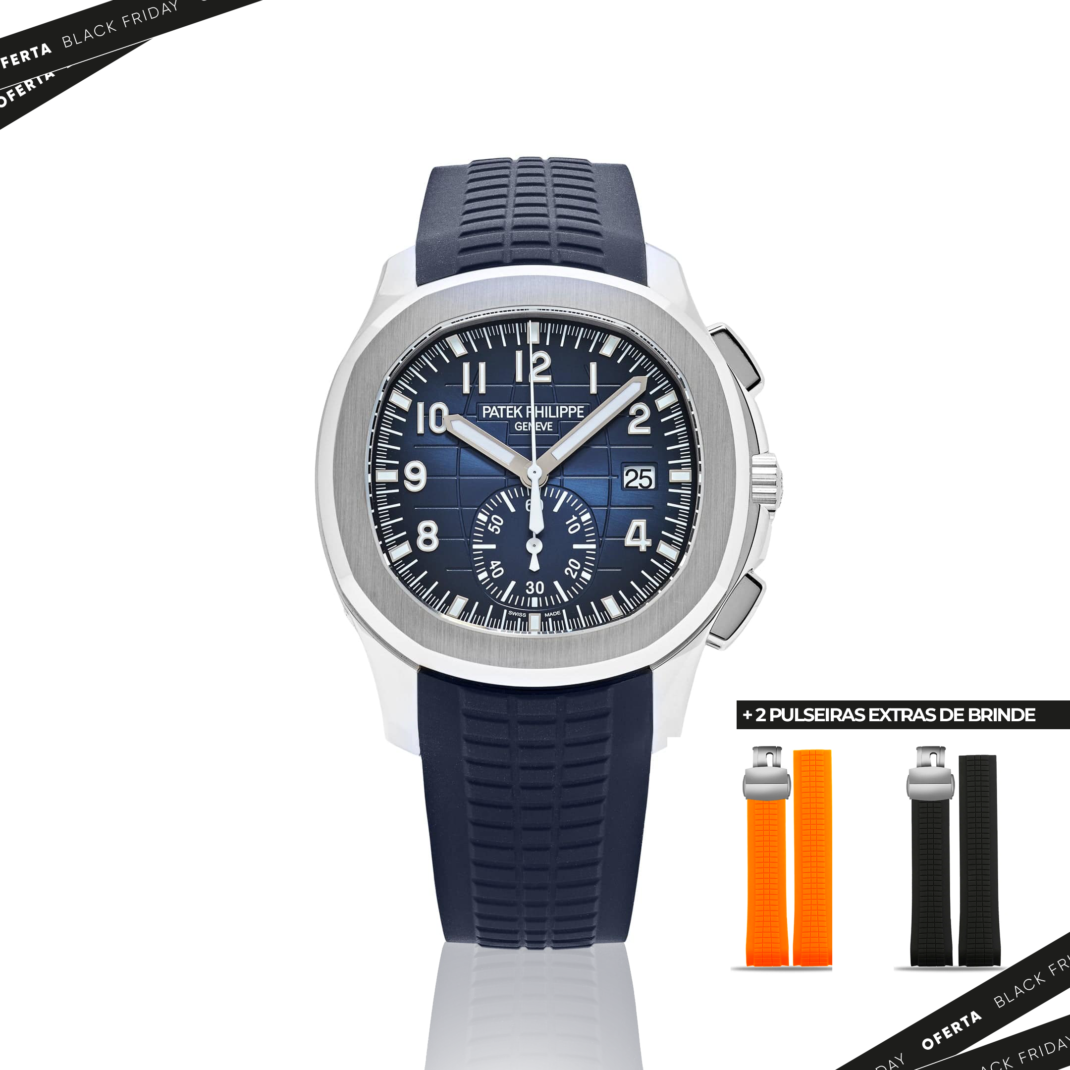 Relógio Geneve Aquanaut 42mm |  + 2 PULSEIRAS DE BRINDE